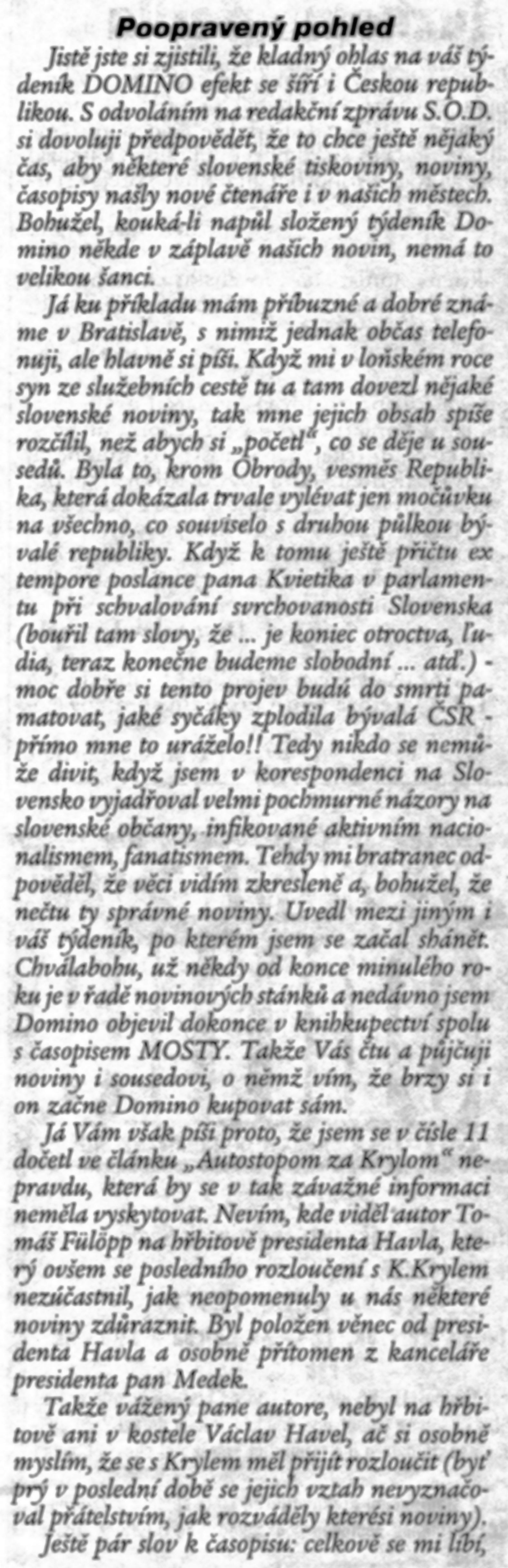 Domino efekt, č. 13, 19940401