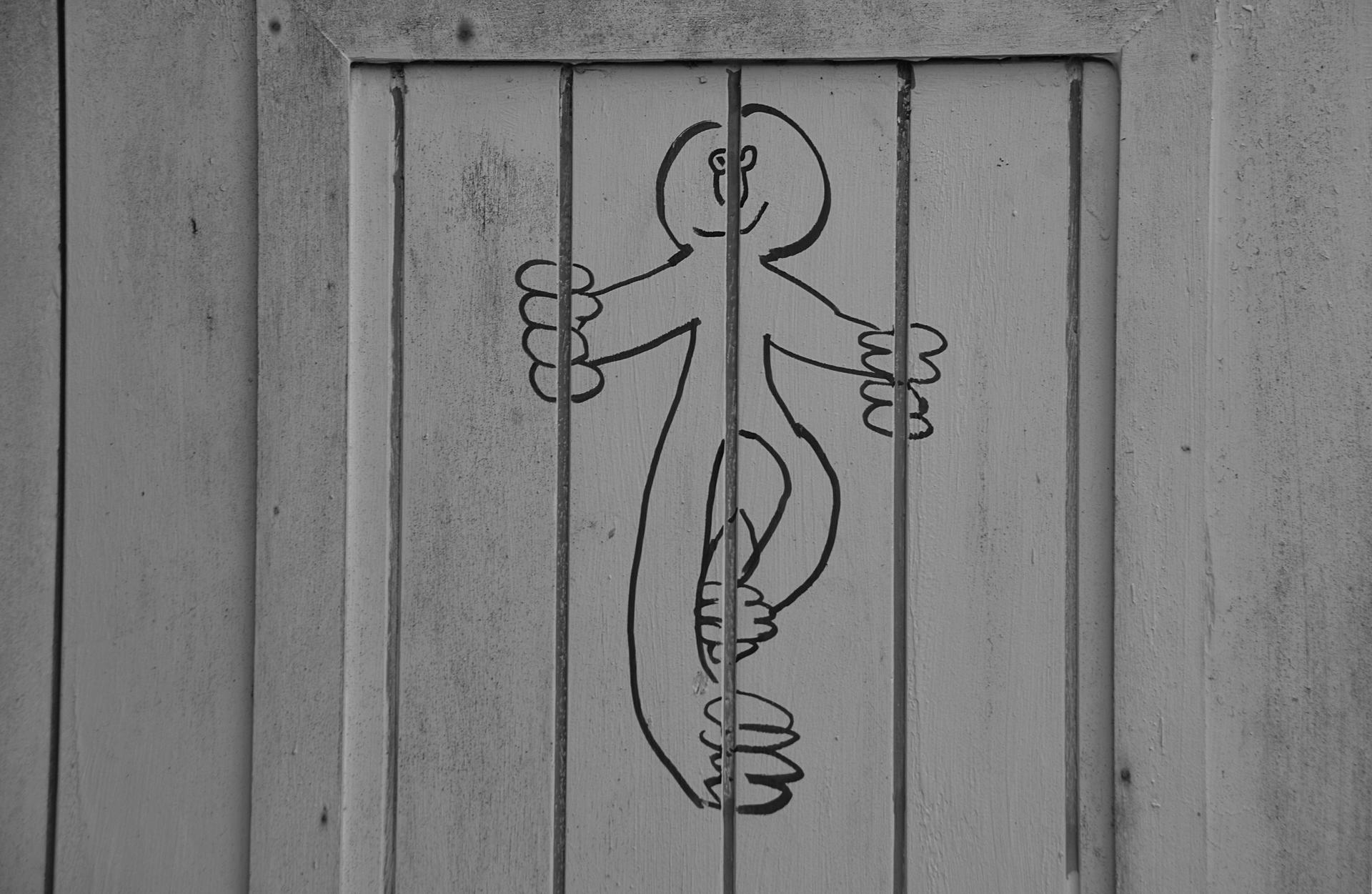 Drawing on a door