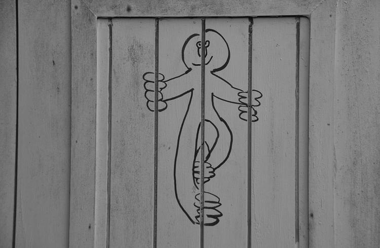 Drawing on a door