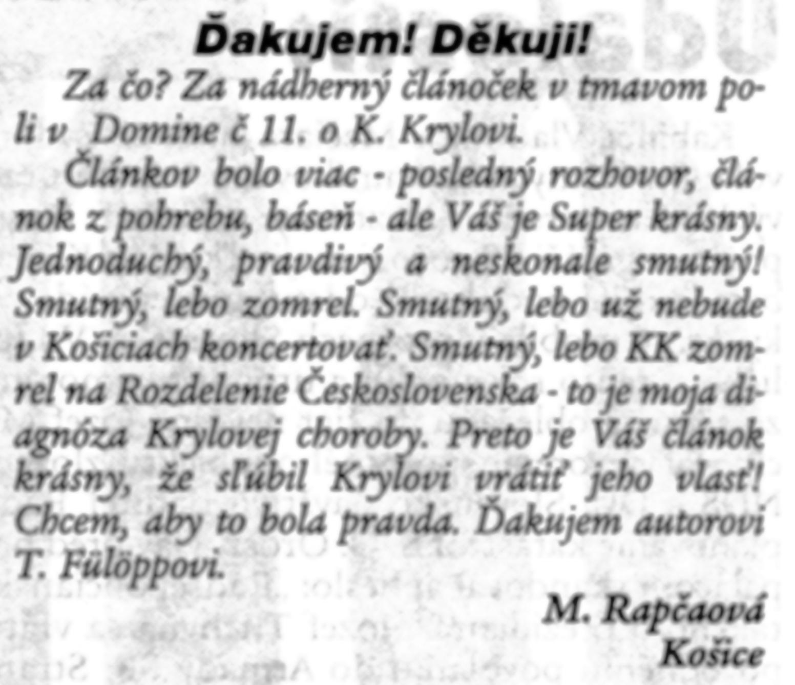 Domino efekt, č. 12, 19940325