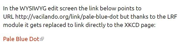 Link Replace Filter module demo