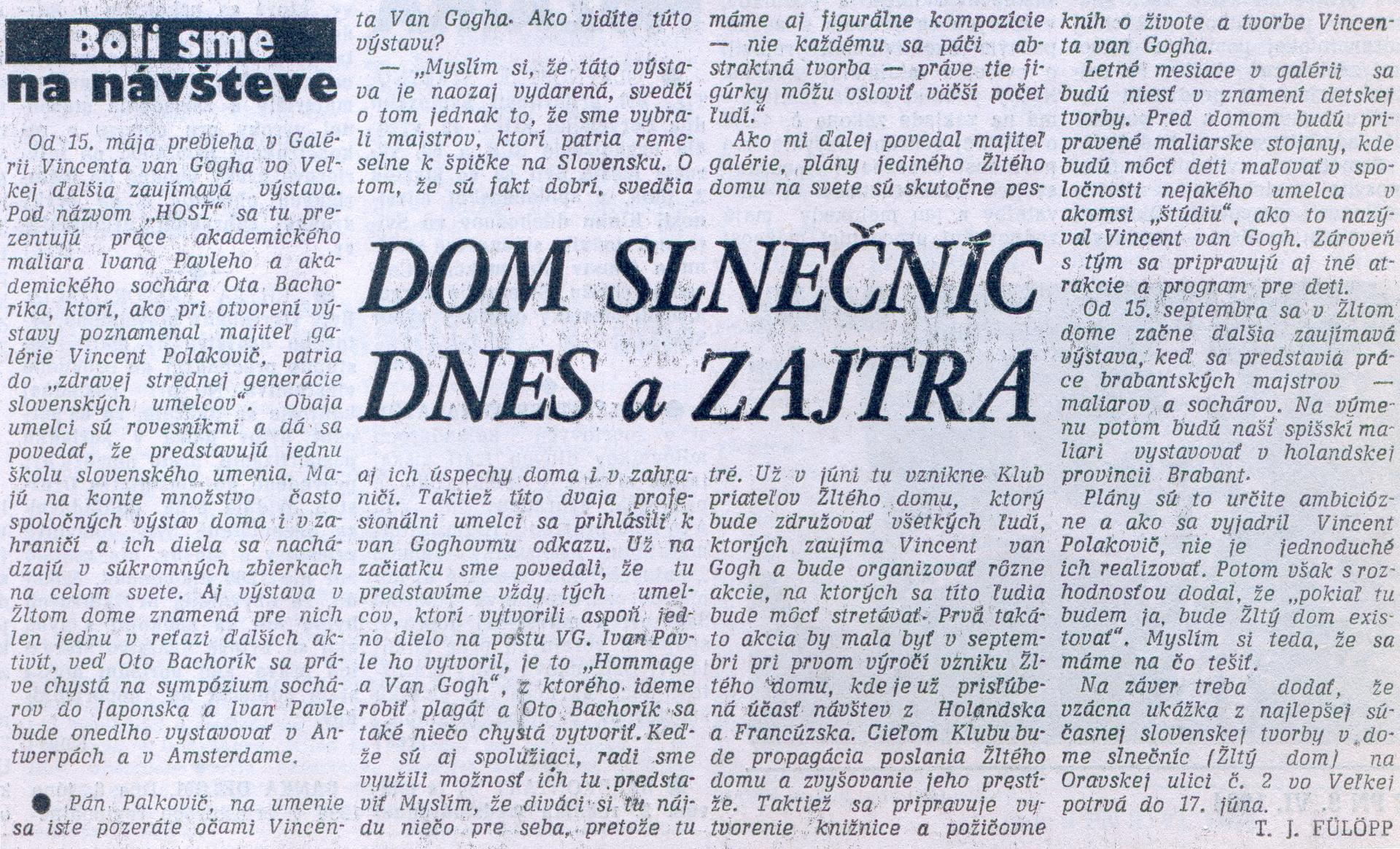 Dom slnečníc dnes a zajtra