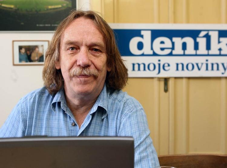 Jarek Nohavica v redakcii novín Moravskoslezský deník