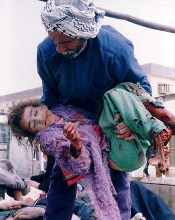 Iraqi girl, Basra. This is the sort of peace the USA and its vassals bring to Iraq. Iraqi girl, Basra