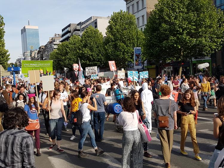 Peace and anti-Trump manifestation in Brussels, Belgium