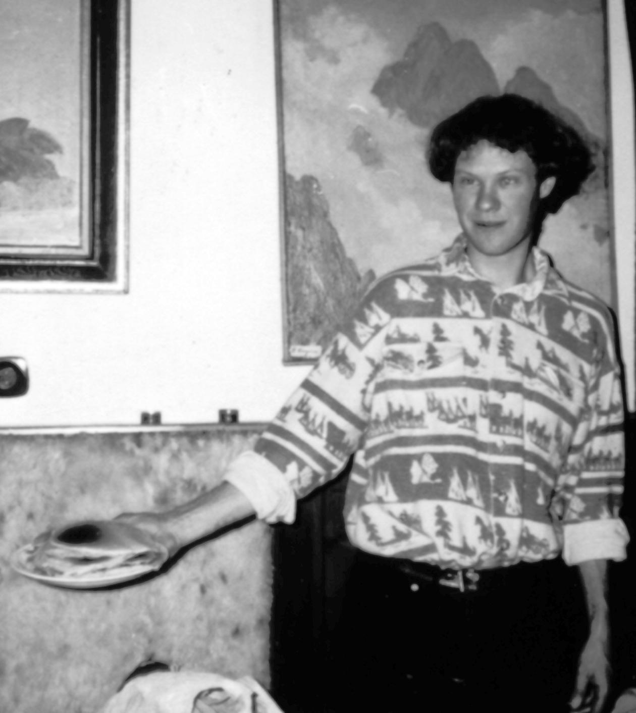 The inventor with a plate of BPs