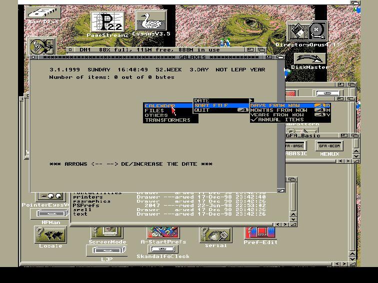 Galaxis running on Amiga